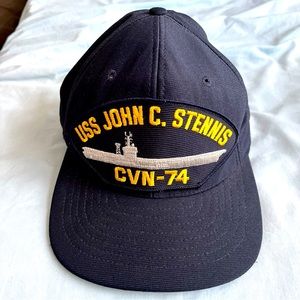 USS John C. Stennis CVN-74 Aircraft Carrier Ship Emblem Patch Hat Navy Blue